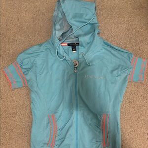 Baby Blue Beachwear Short Sleeve Hoodie